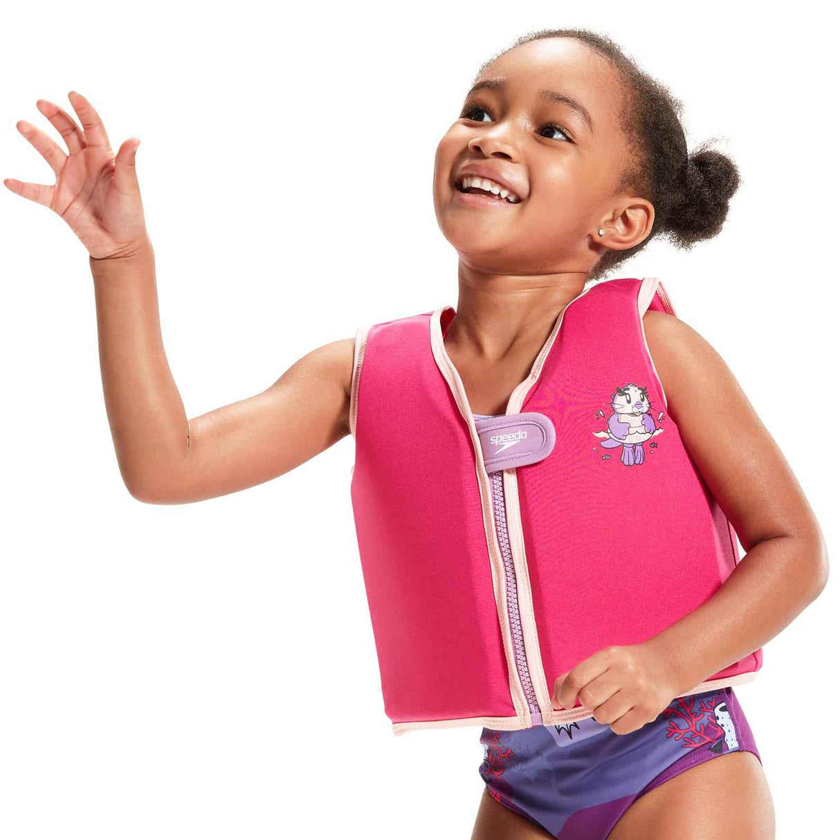 SPEEDO Lrn Swm Chrcter Prnt Flt Vest Pnk