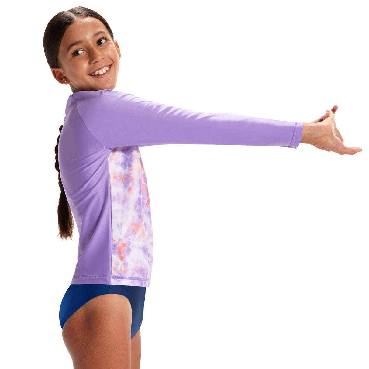 SPEEDO LS PRT PNL RASH TOP JF PRL/ORNG