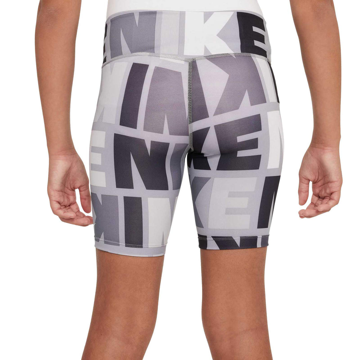 Nike Girls DF One Bike Sho Logo Prnt Gry