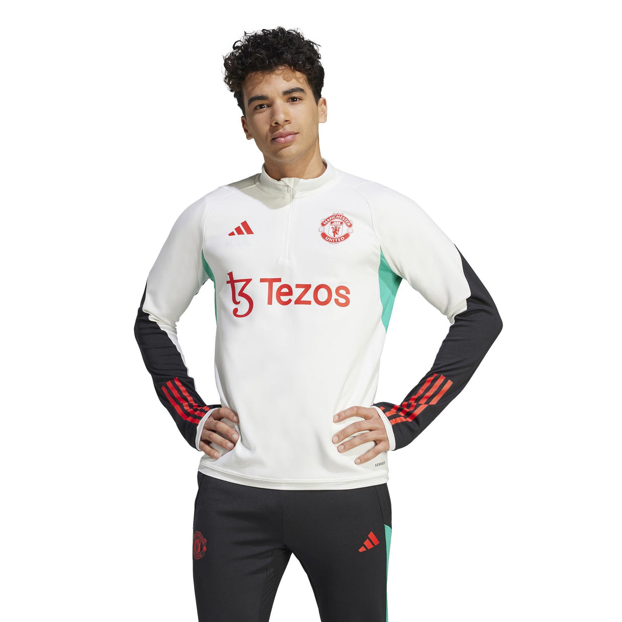 adidas Man Utd 23 Training QZ Top White