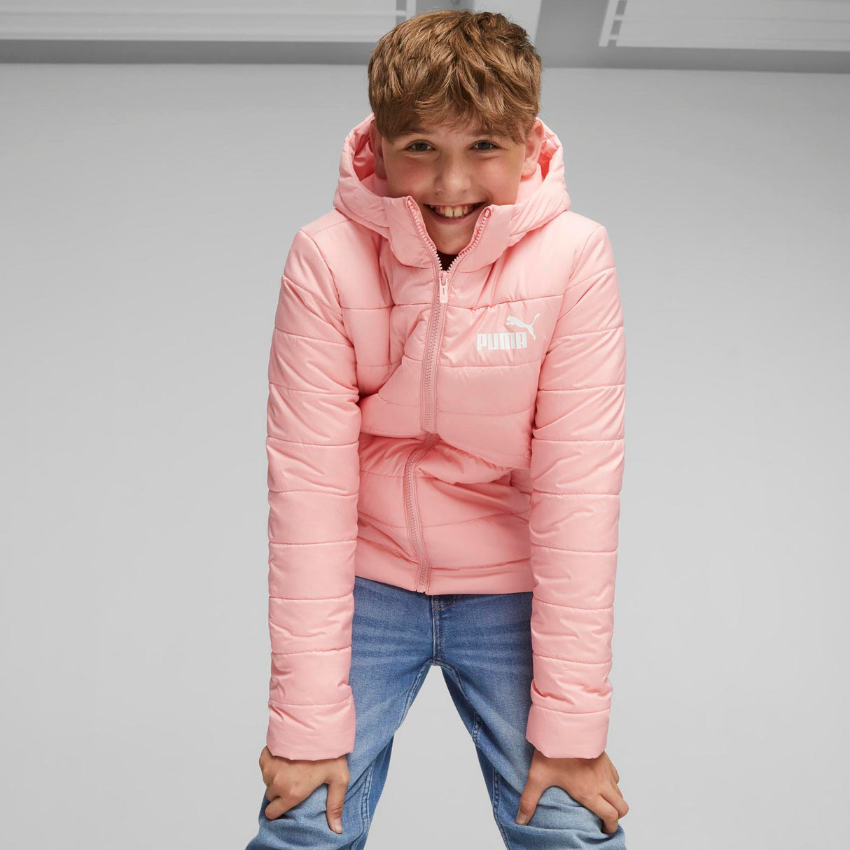 Puma Girls ESS Hooded Padded Jacket Pink