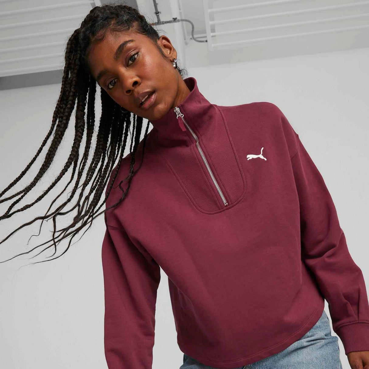 Puma Wmns HER High Neck TR HZ Top Maroon