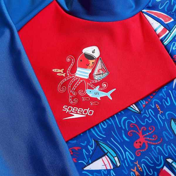 Speedo Boys Digital SS Rash Top Set Blue