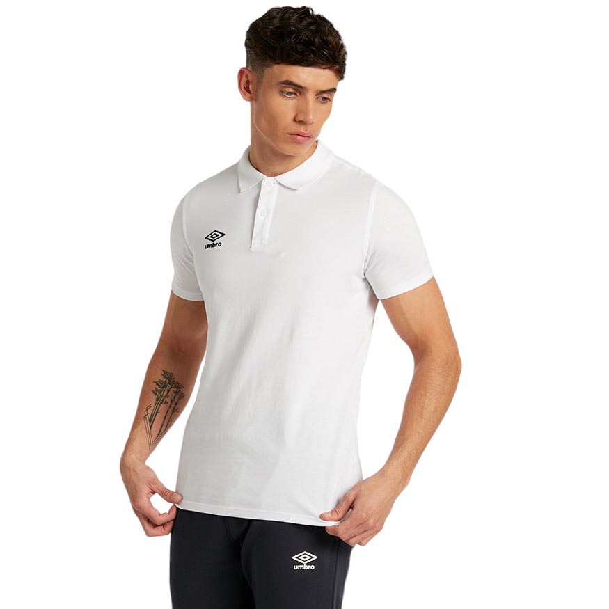UMBRO FW PIQUE POLO Adult BRILL WHITE