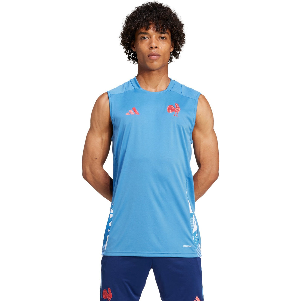 adidas France 24 Training Singlet Blue