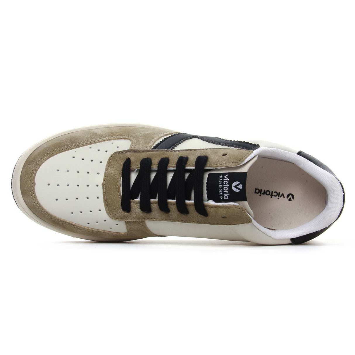 VICTORIA FAUX LTHER SNKER UNI WHT/BRWN/B