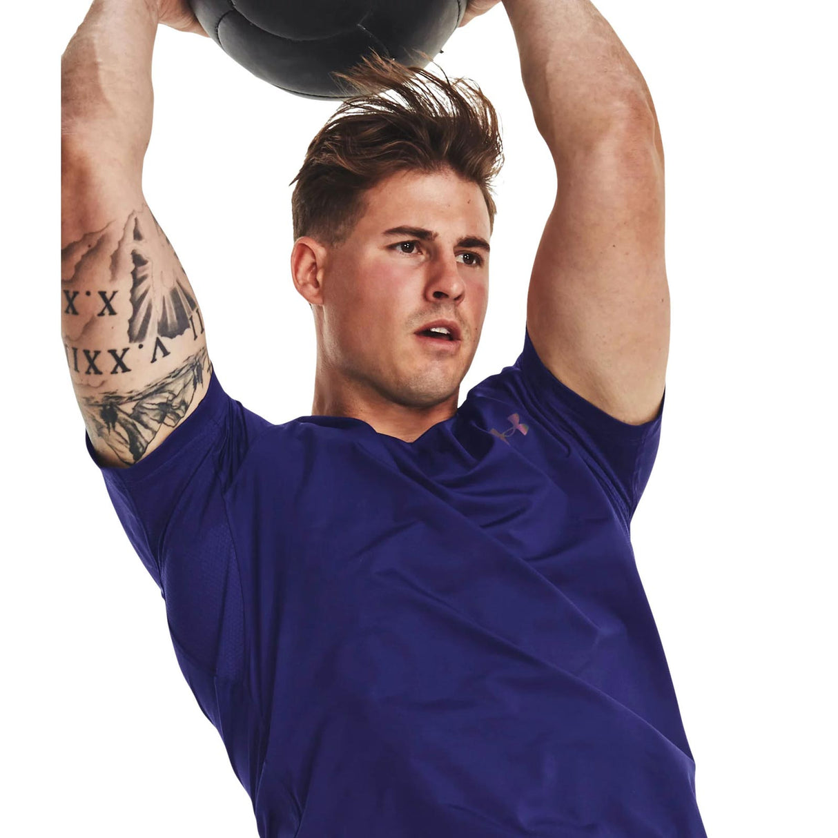 UA Mens Rush Emboss SS Tee Blue