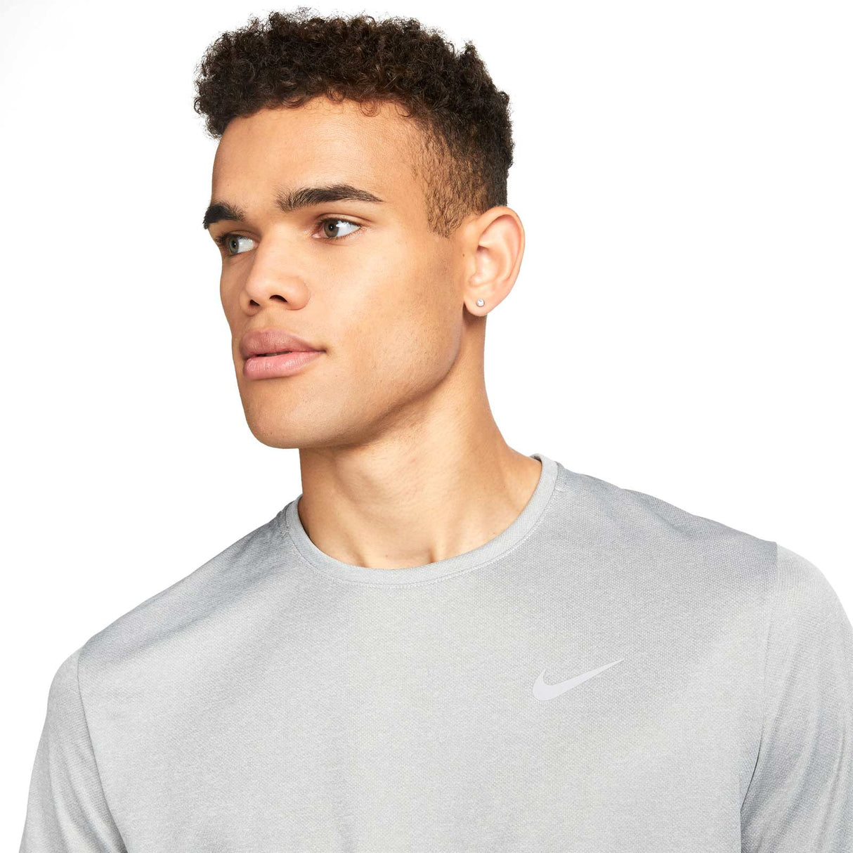 Nike Mens DF UV Miler Top SS Grey