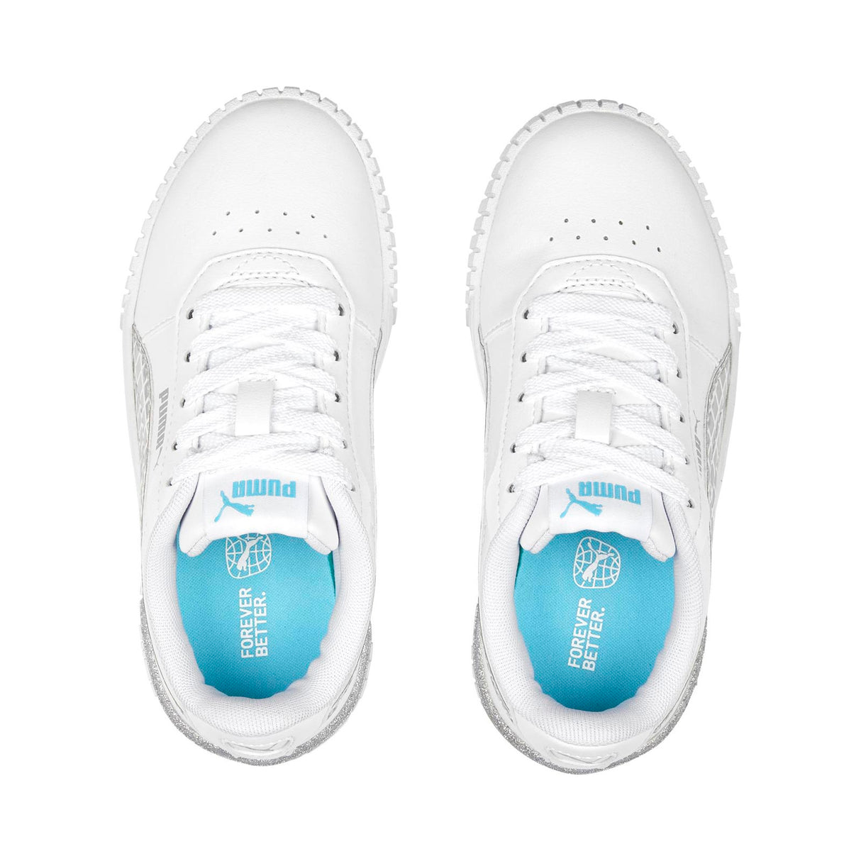 Puma Carina 2.0 Jnr Girls White/Glitter