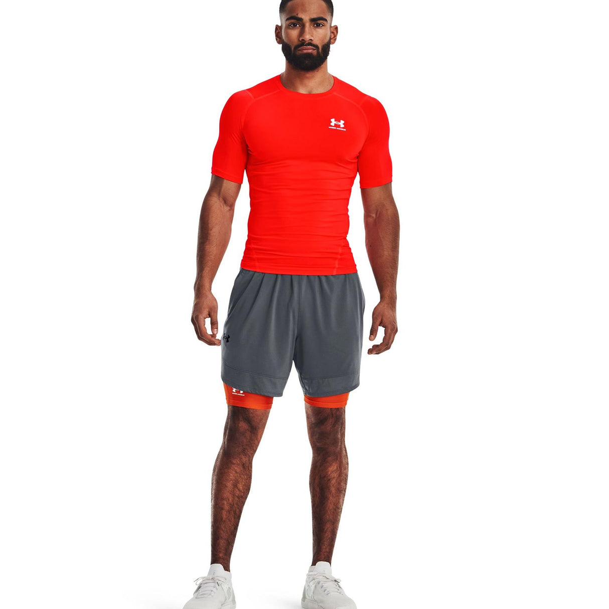 UA Mens HG Armour Comp SS Red