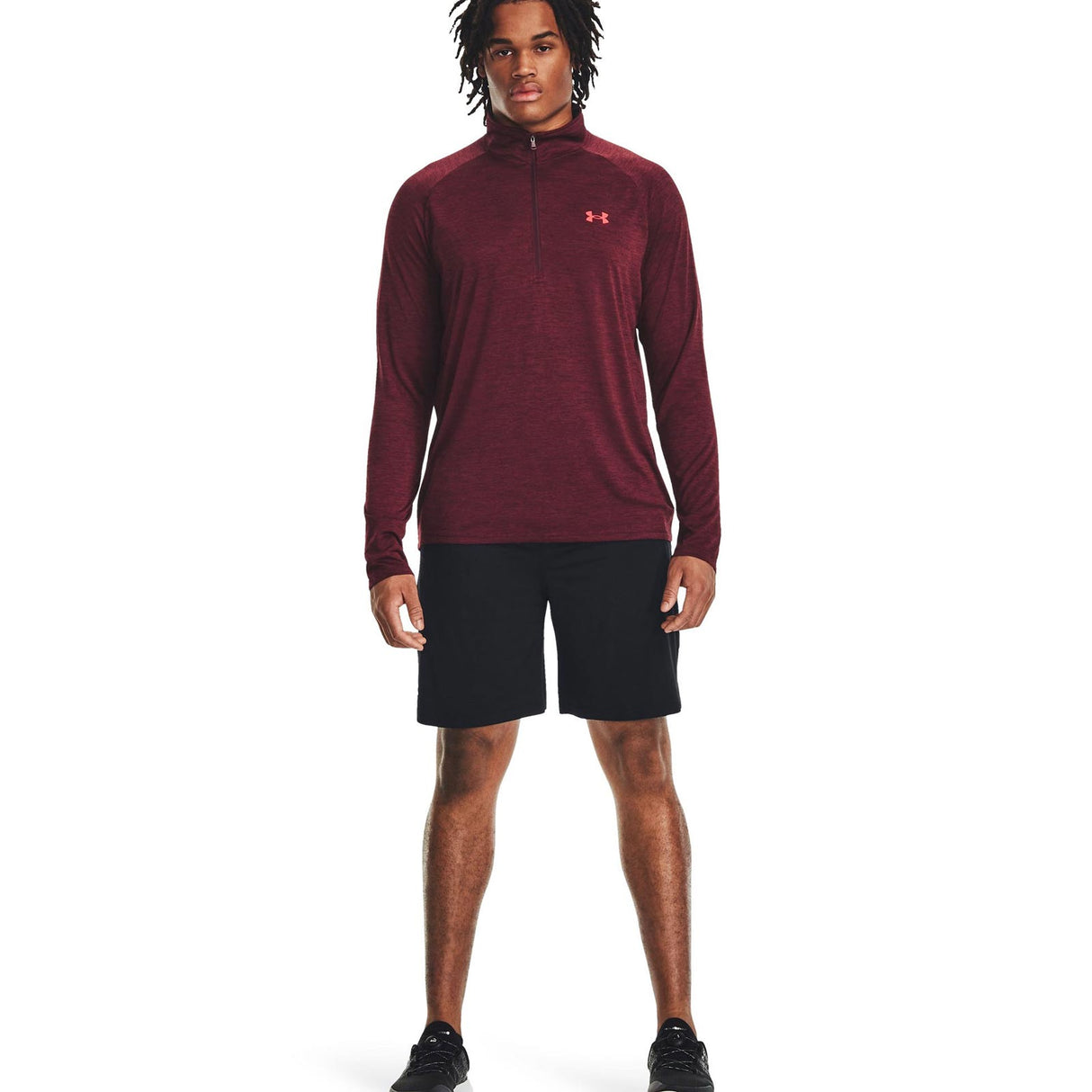 UA Mens Tech 2.0 Half Zip Maroon