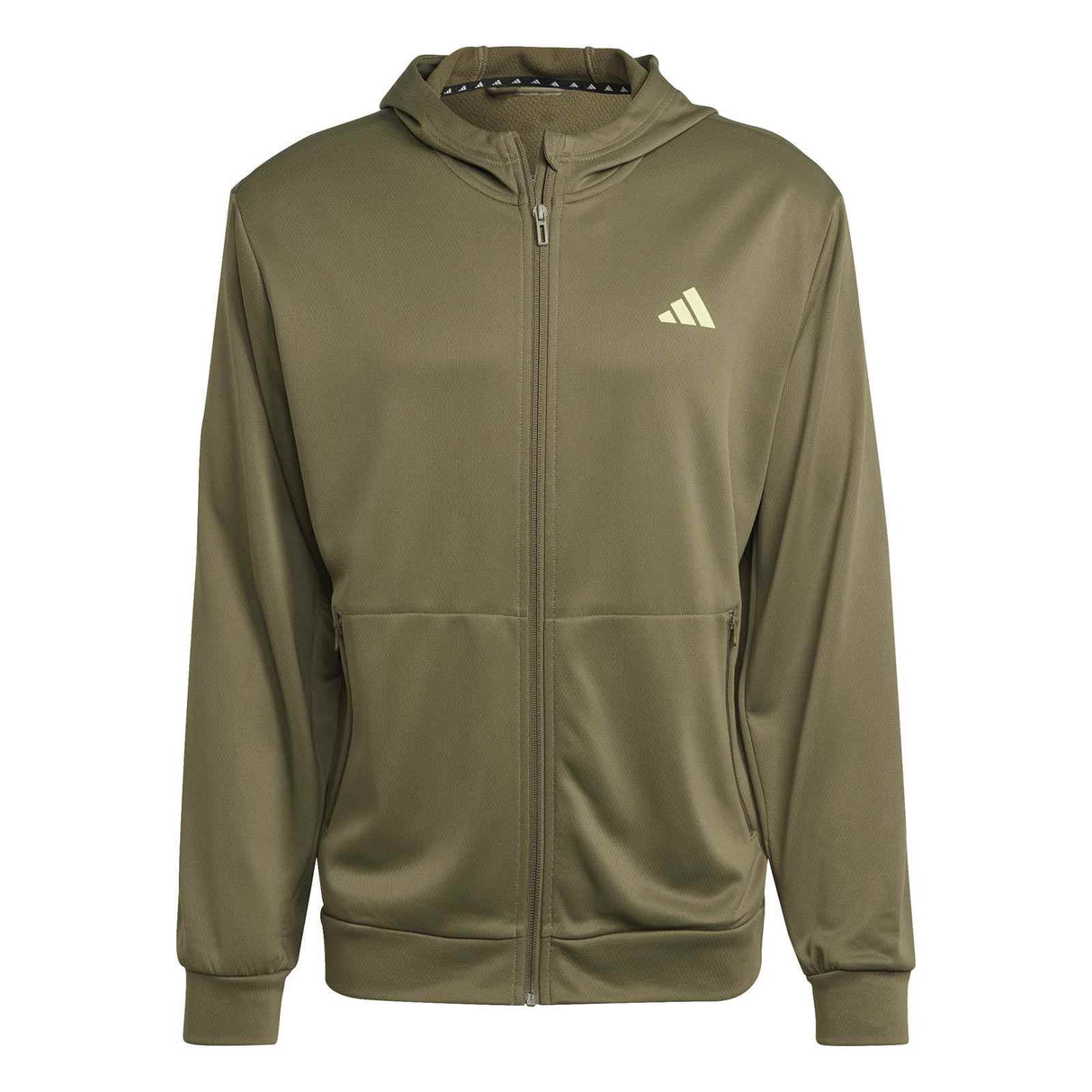 adidas Mens TR ES FZ Hooded Jacket Green