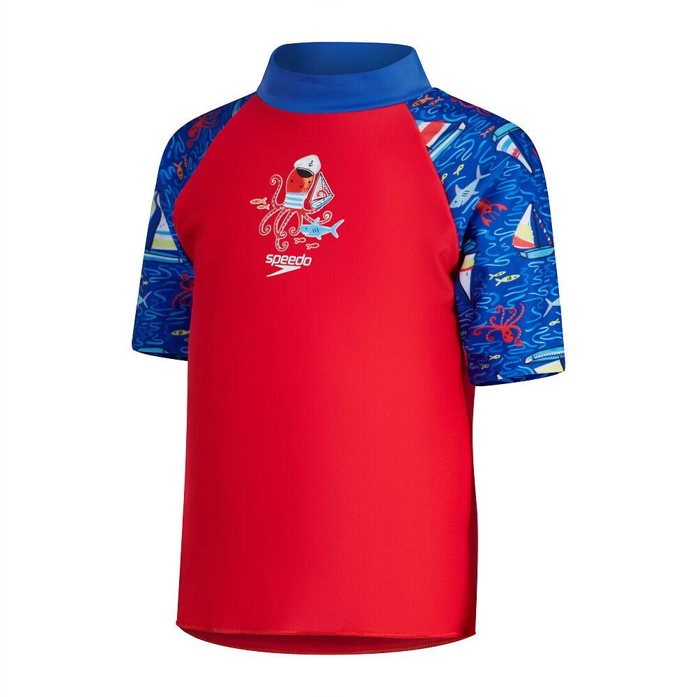 Speedo Boys Digital SS Rash Top Set Blue