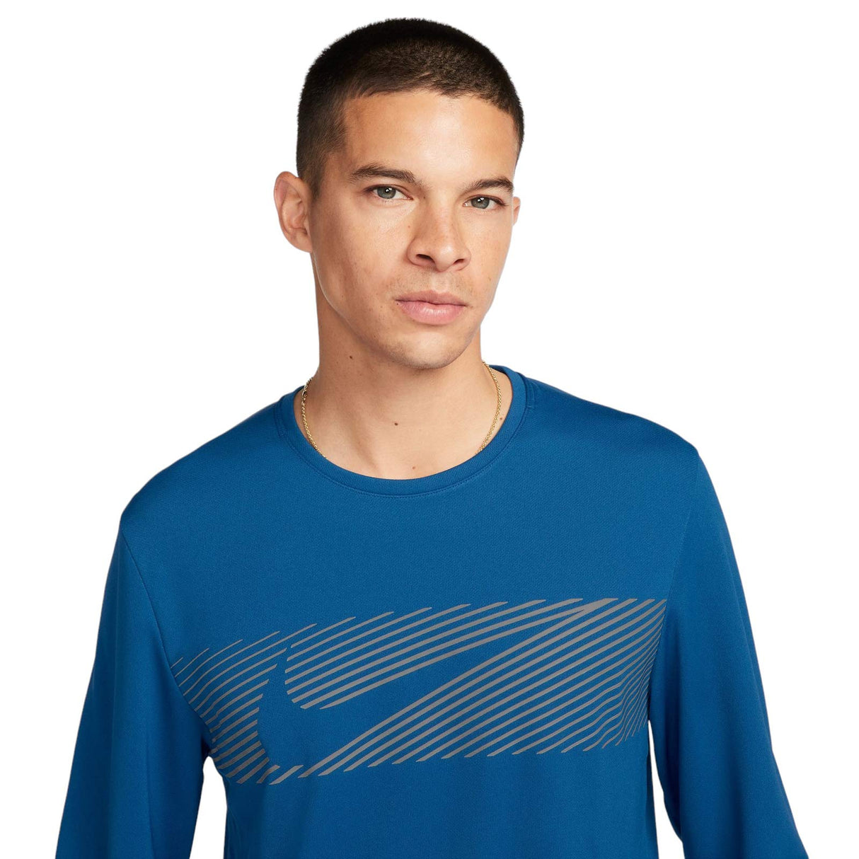 NIKE MENS DF UV MILER TOP LS FLASH BLUE