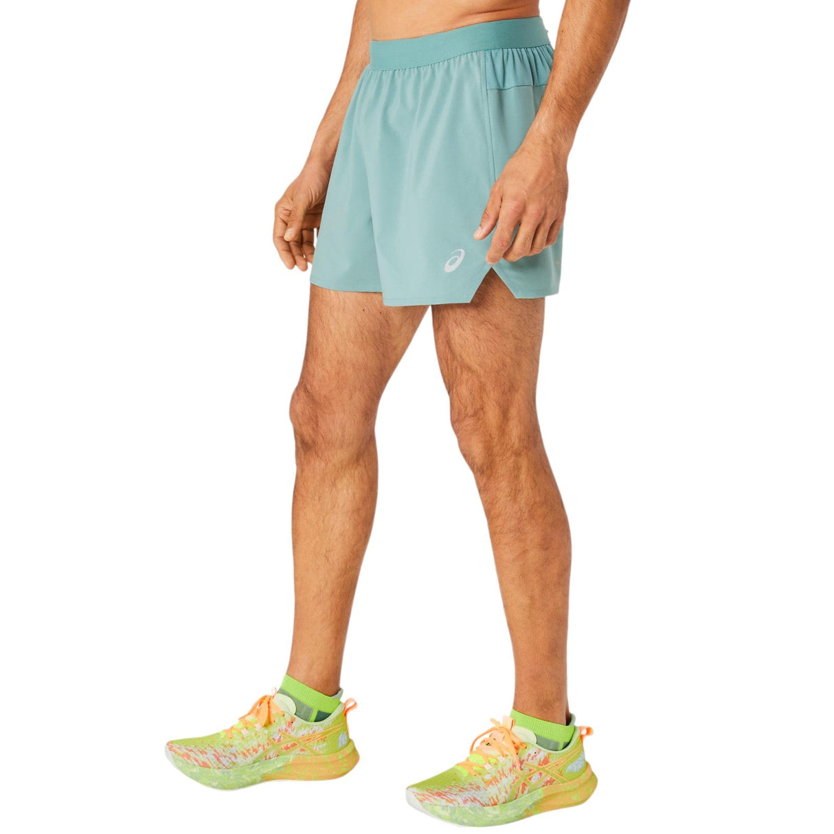 ASICS MENS ROAD 5IN SHORT GREEN
