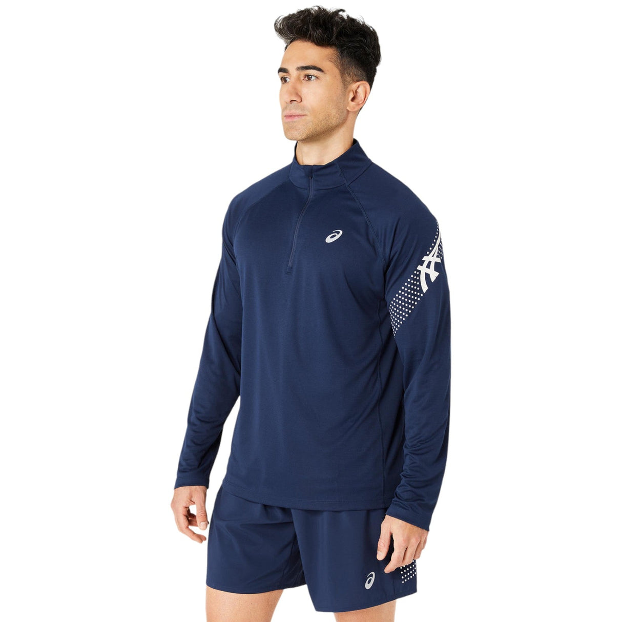 ASICS MENS ICON LS 1/2 ZIP NAVY
