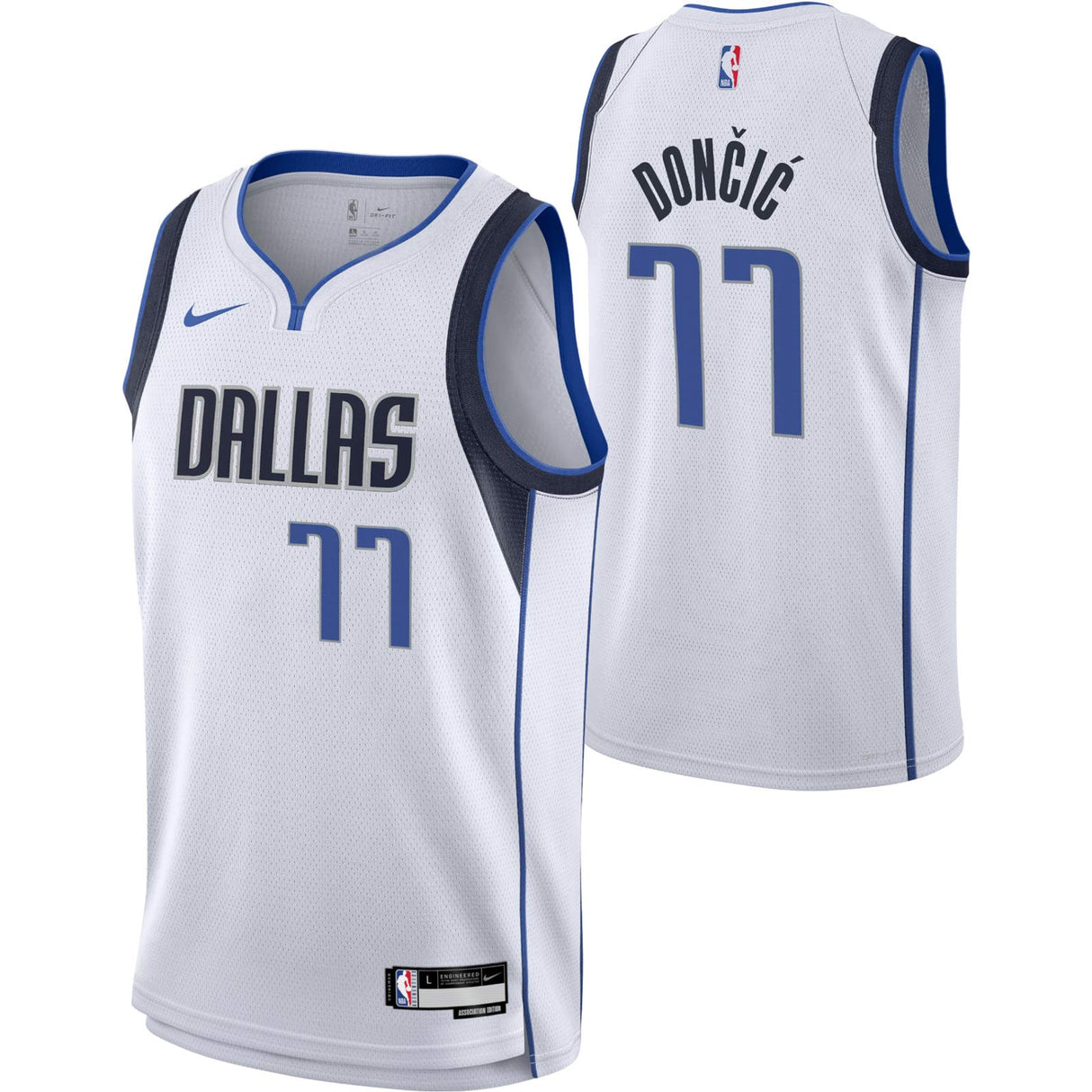 Nike Mavs Doncic 77 Kid Assoc Jersey Wht