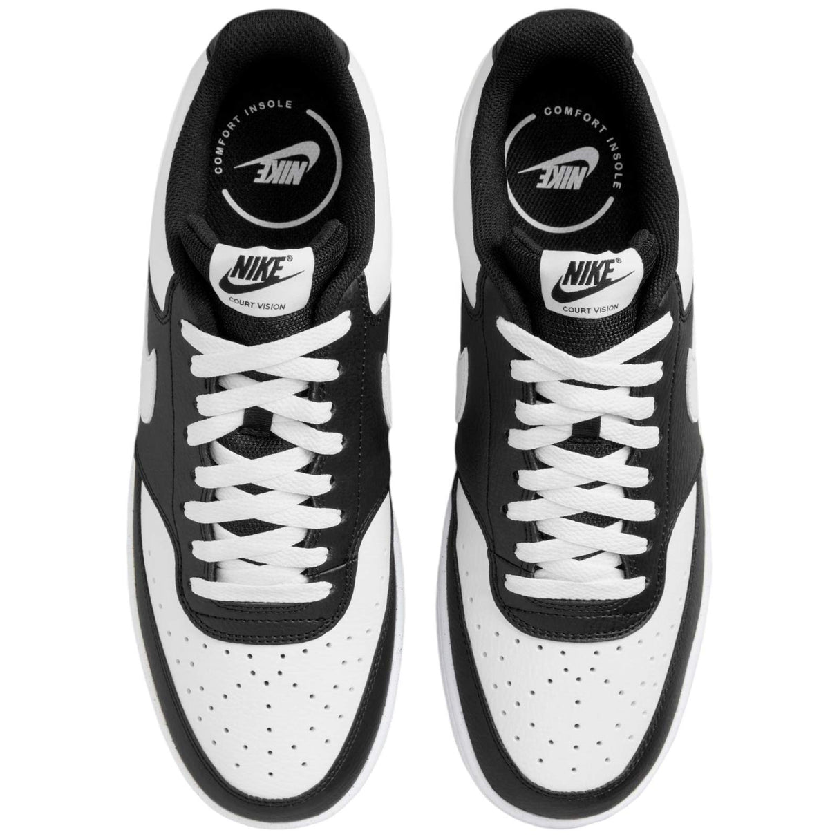 Nike Mens Court Vision Low Black White