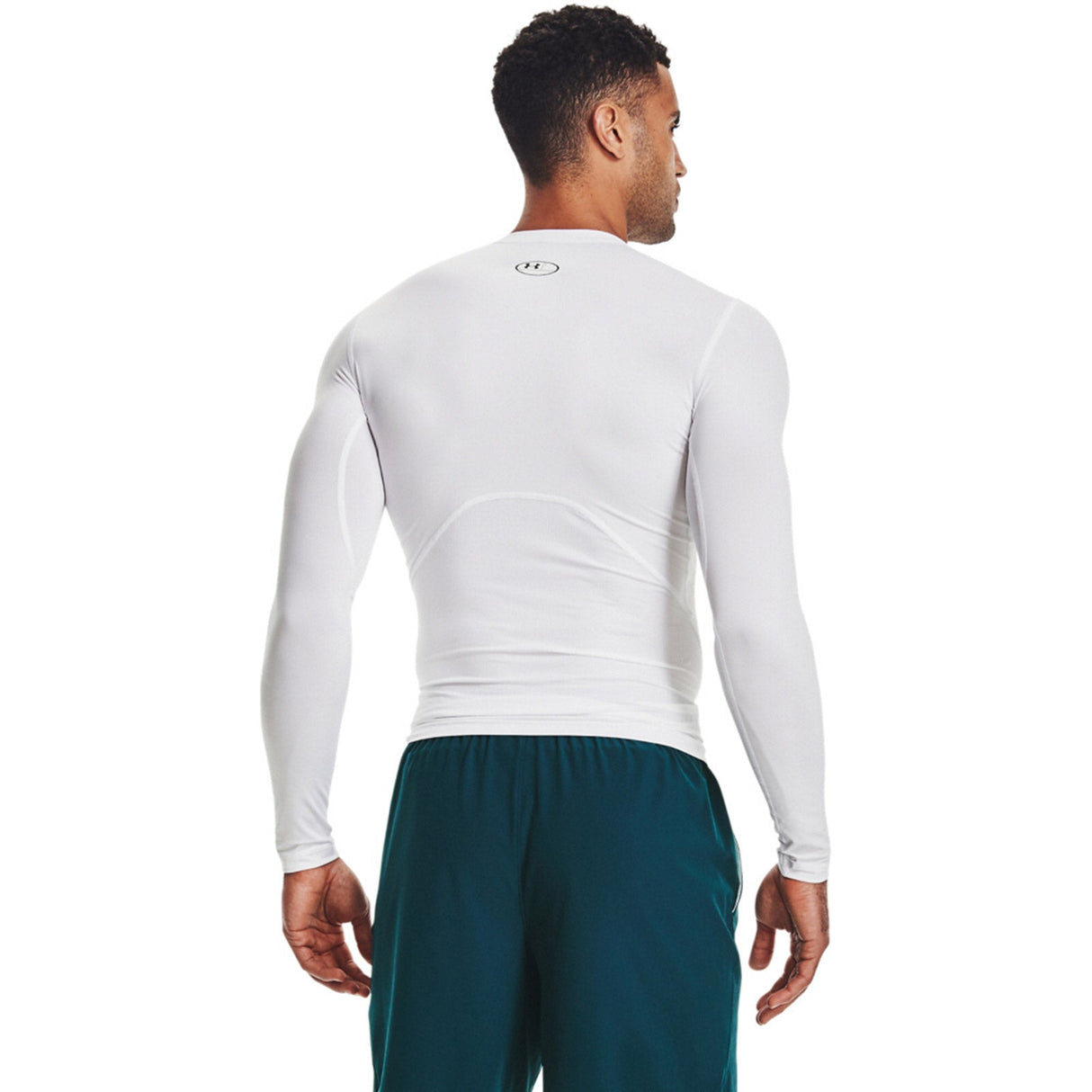 UA Mens HG Armour Comp LS Tee White