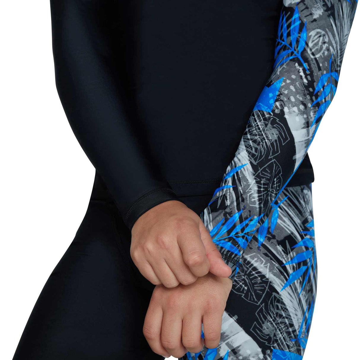 Speedo Printed Long Sleeve Rash Top Blac
