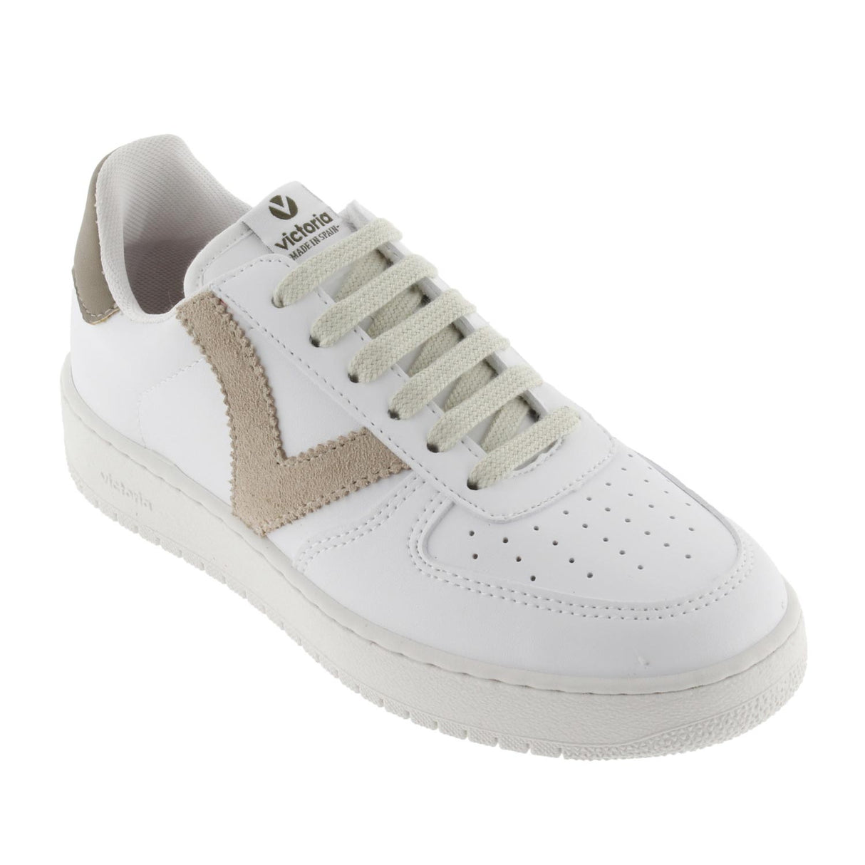 VICTORIA FAUX LEATHER SNEAKER UNI WHT/BG