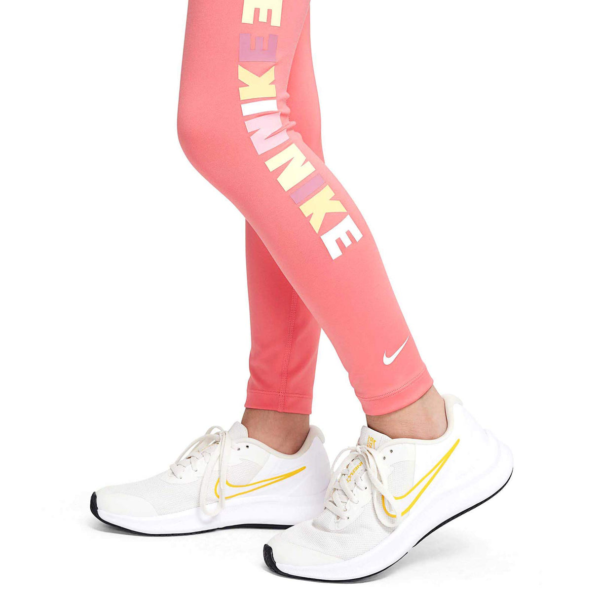 Nike Girls DF One Logo Print Tight Pnk