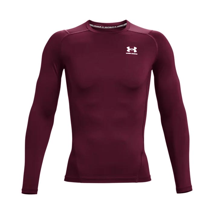 UA Mens HG Armour Comp LS Maroon