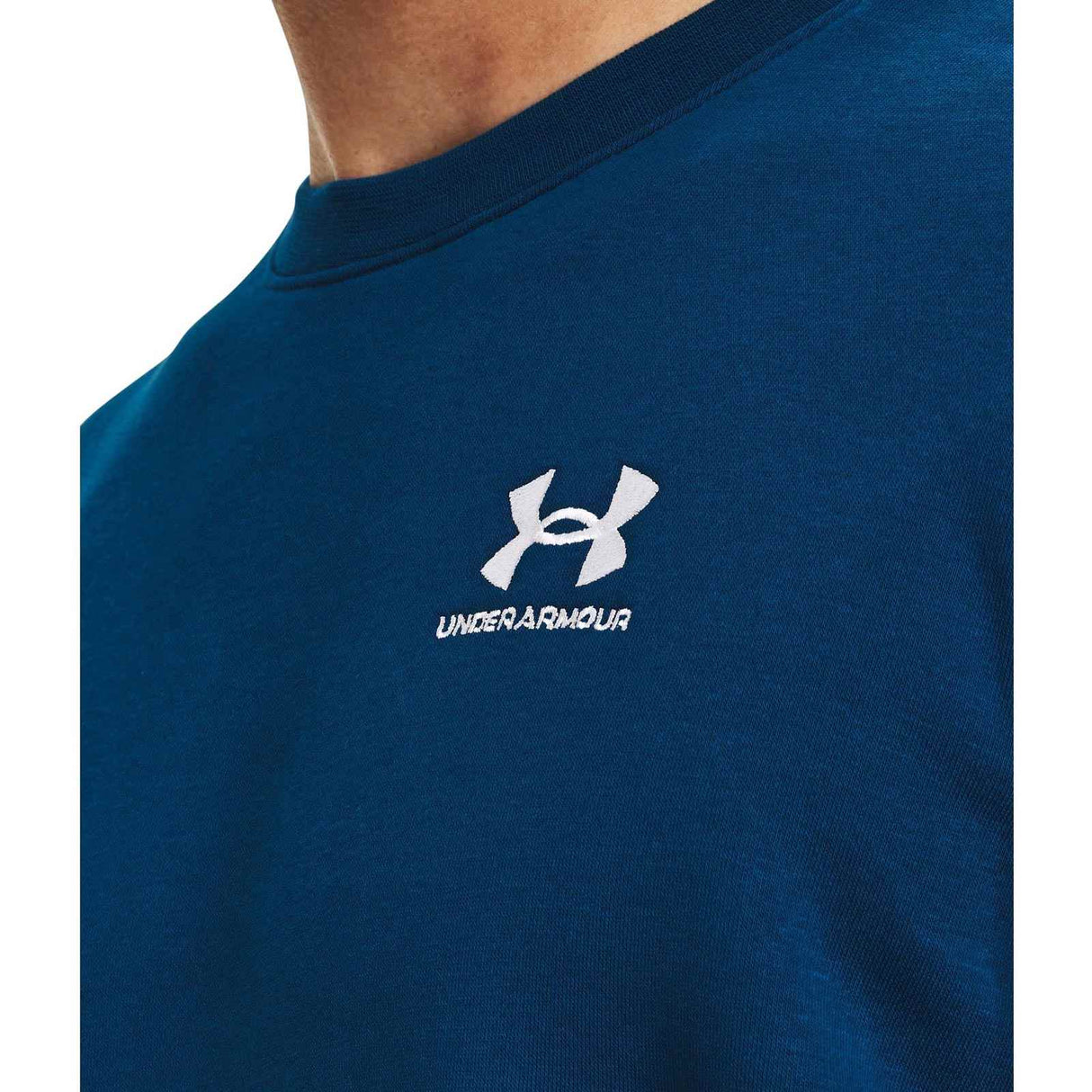 UA Mens Essential Fleece Crew Blue
