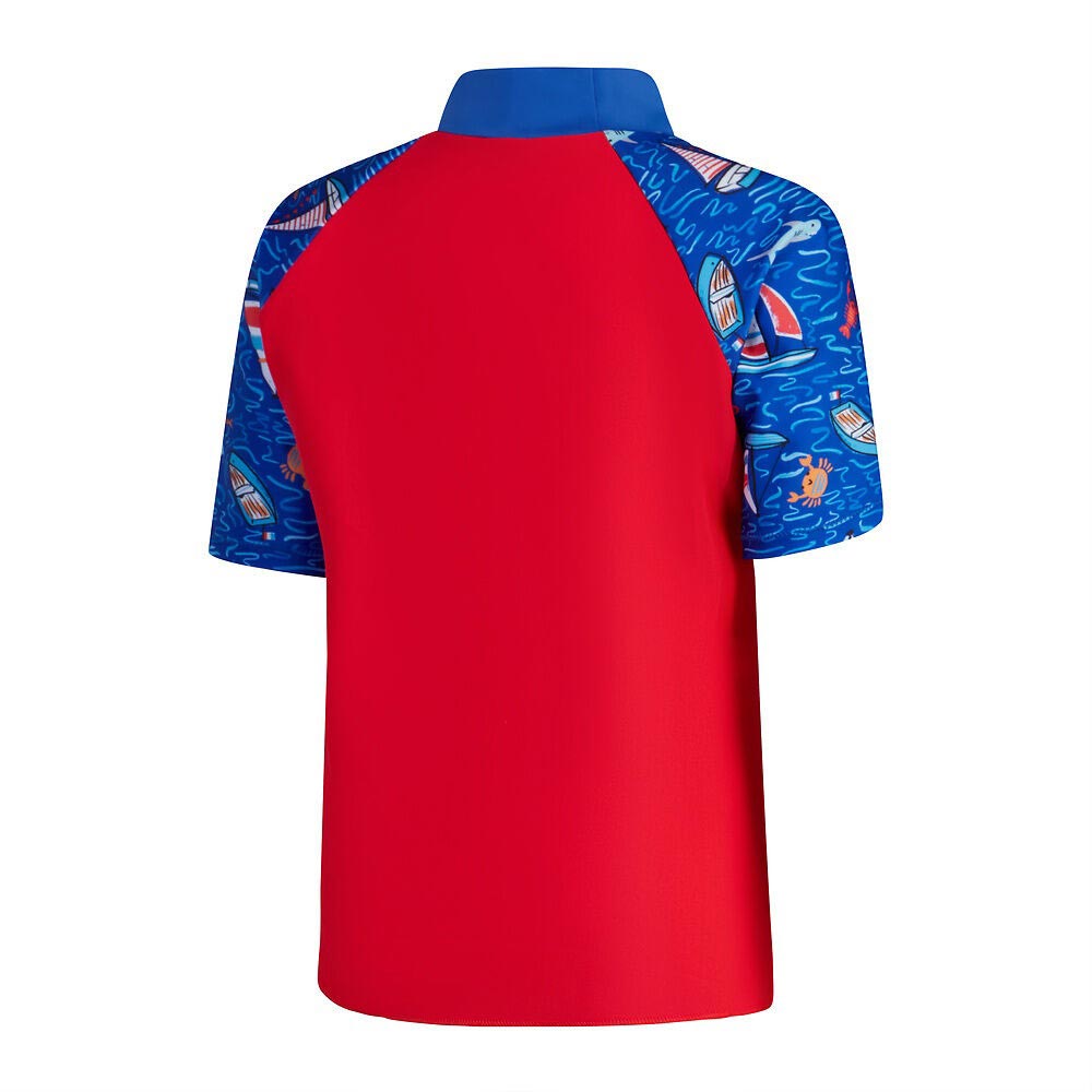 Speedo Boys Digital SS Rash Top Set Blue
