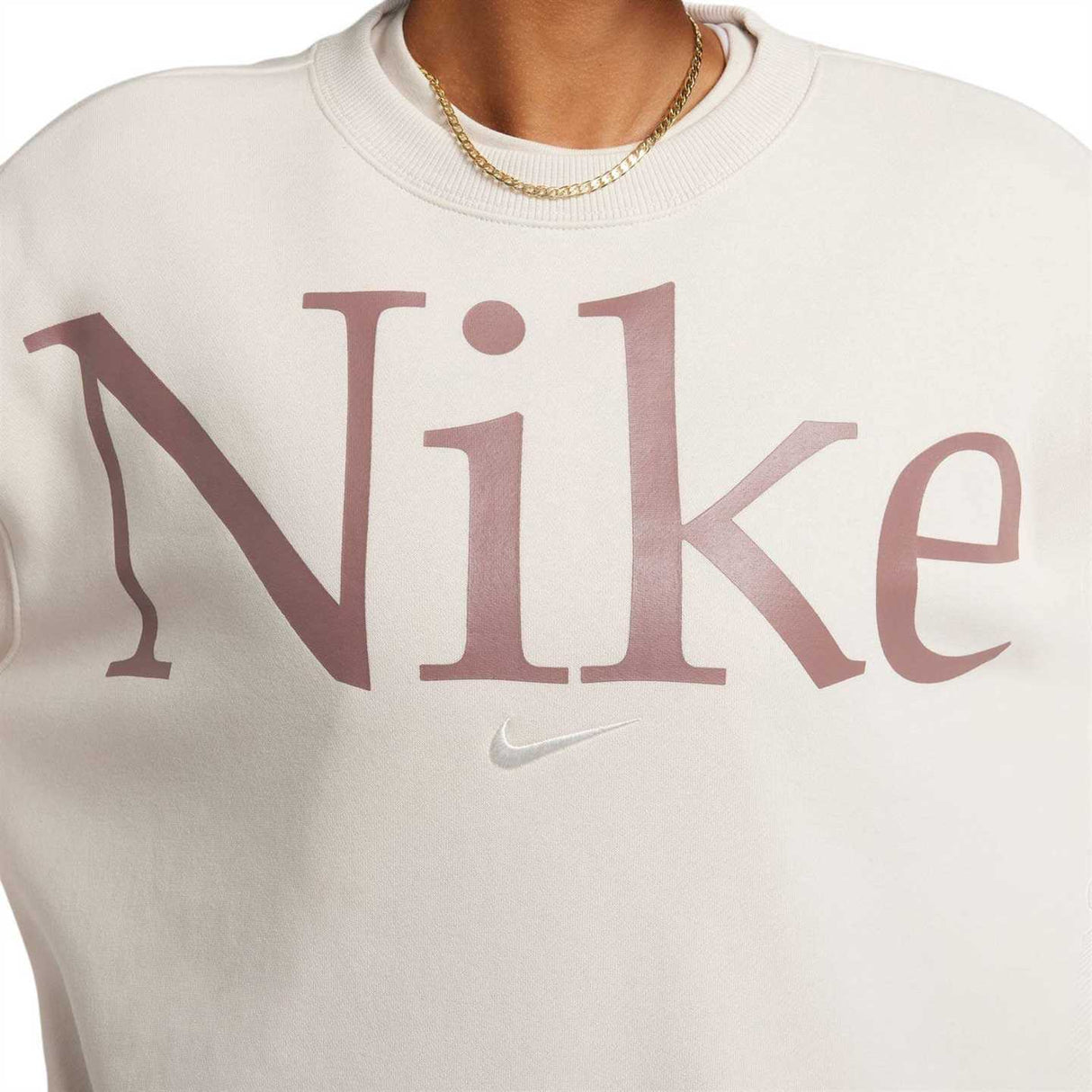 Nike Wmns NSW PHNX FLC OS Logo Crew Brwn