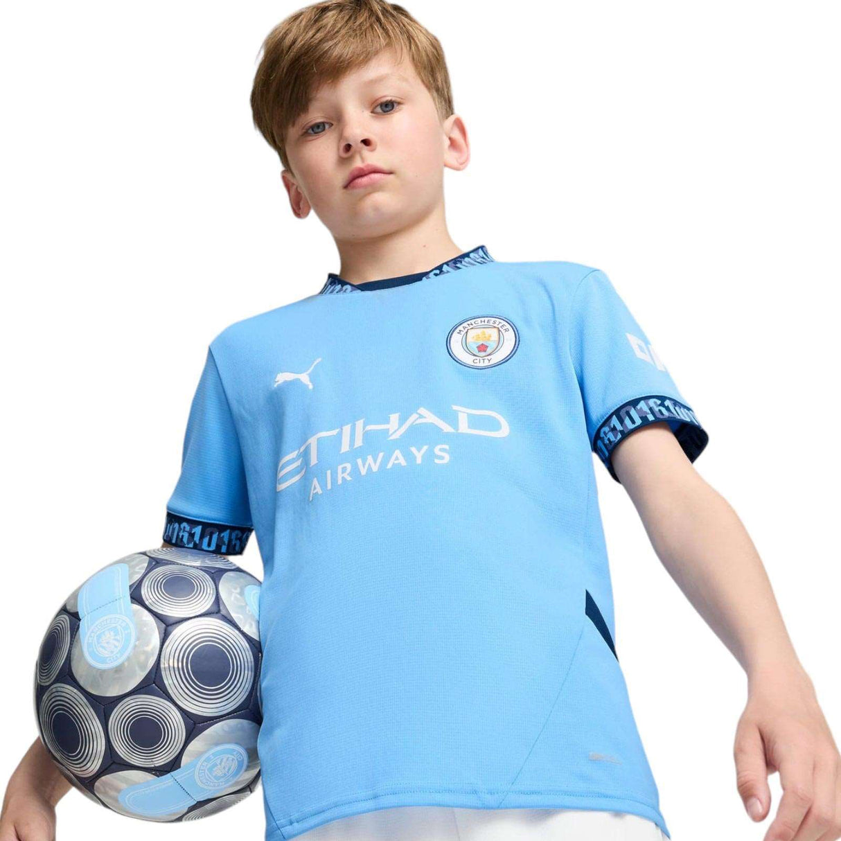 Puma MCFC 24 Kids Home Jersey Blue