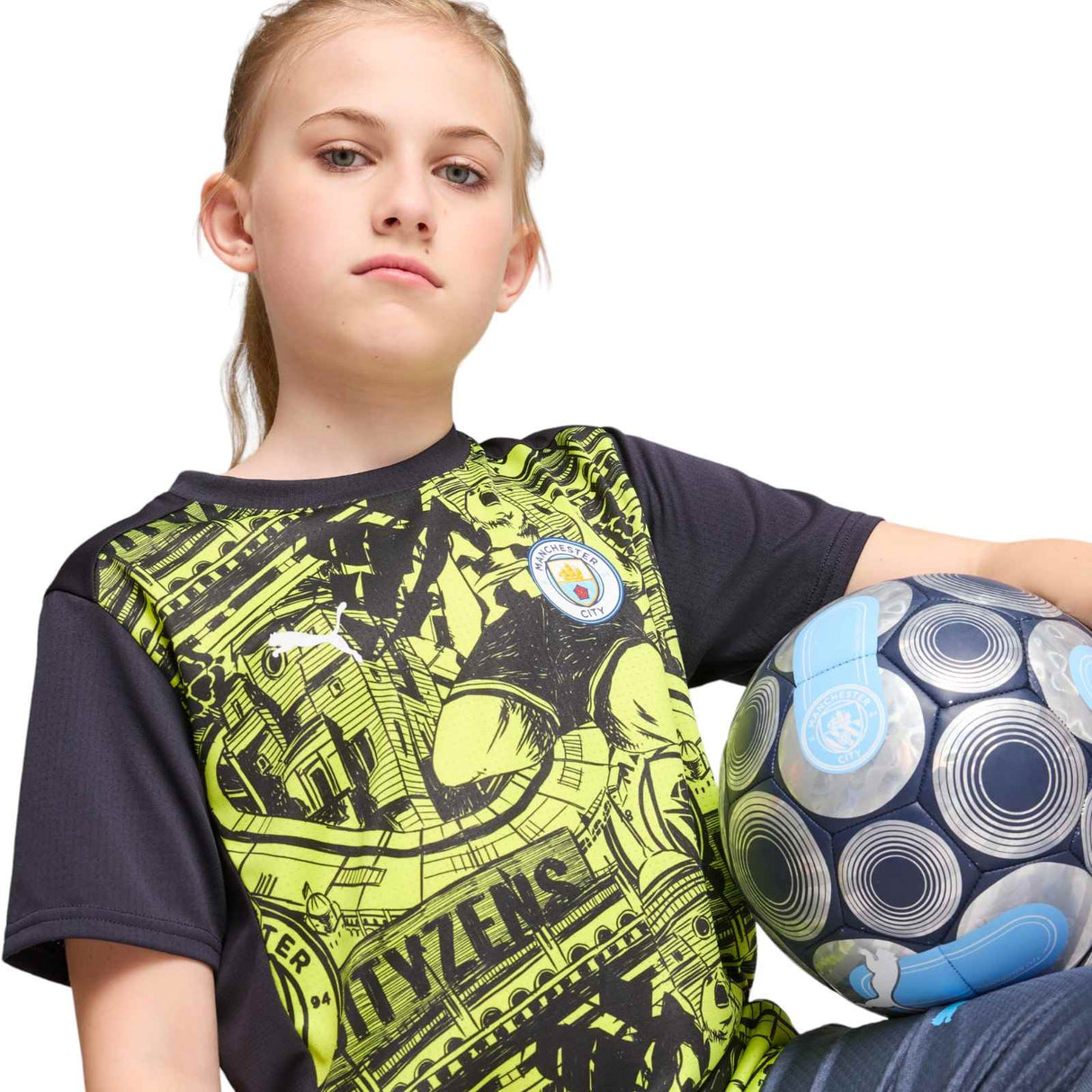 Puma MCFC 24 Kids PM Away Jersey Yellow