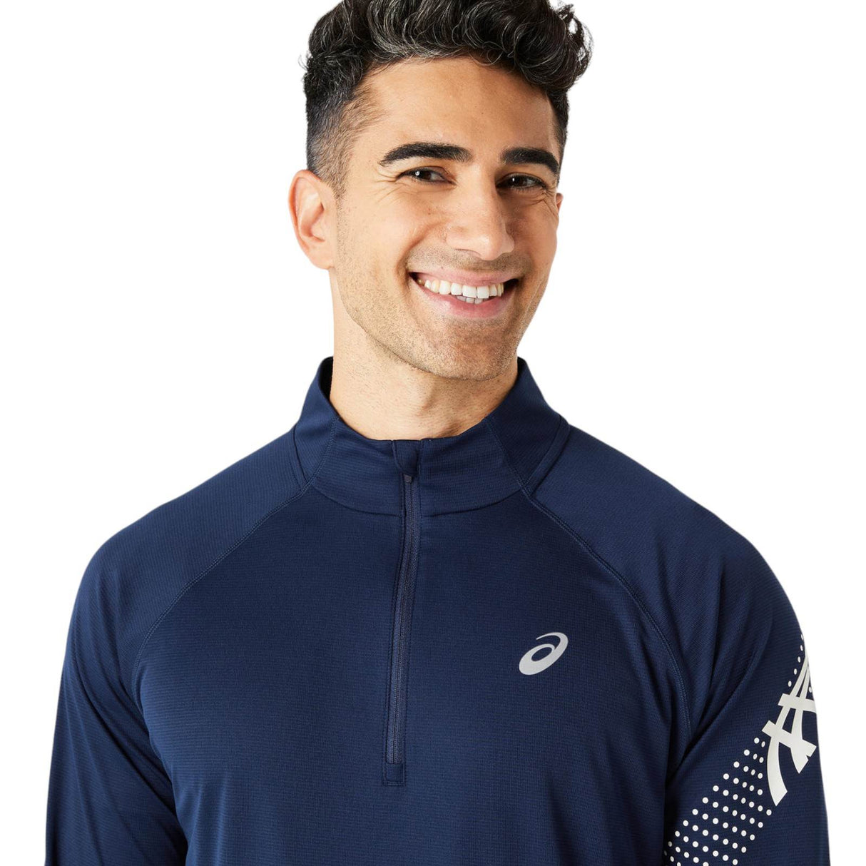 ASICS MENS ICON LS 1/2 ZIP NAVY
