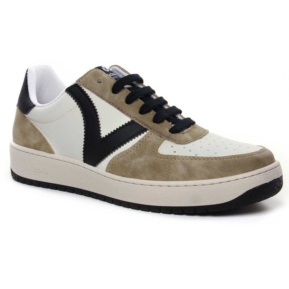 VICTORIA FAUX LTHER SNKER UNI WHT/BRWN/B