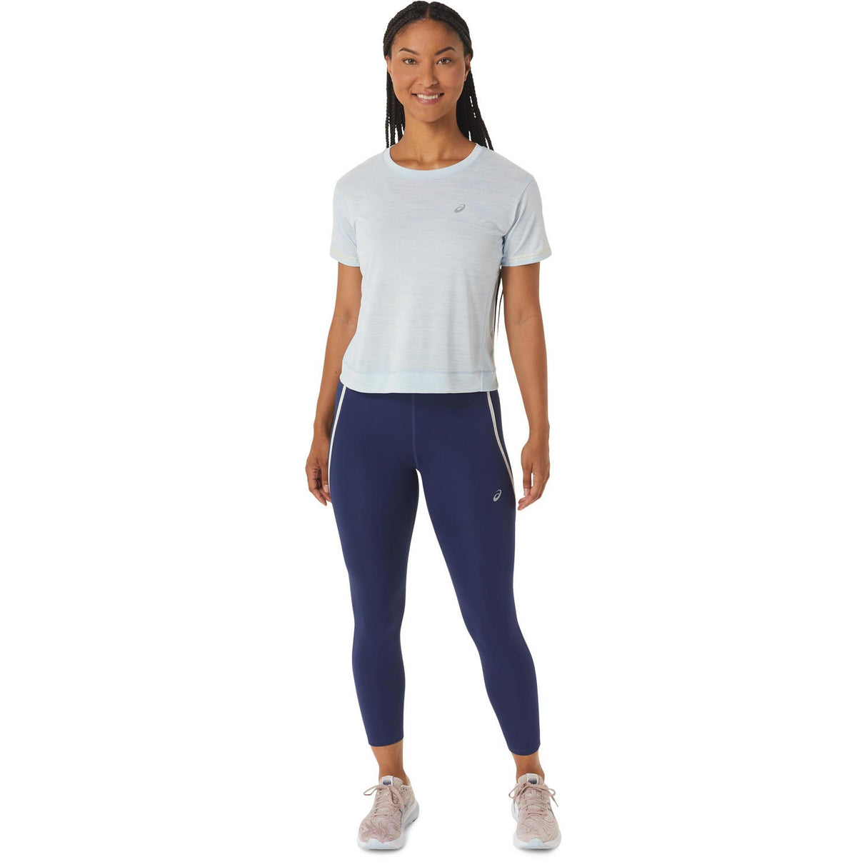 ASICS WOMENS RACE HIGH WAIST TIGHT BLUE