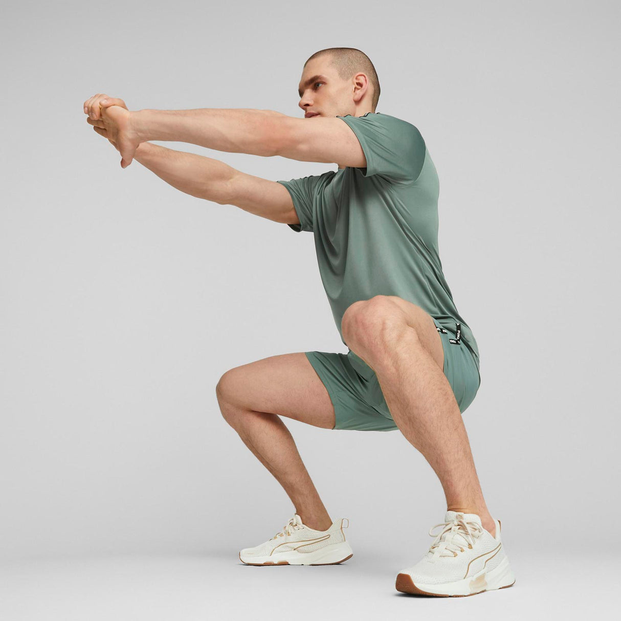 Puma Mens Fit Taped Tee Green