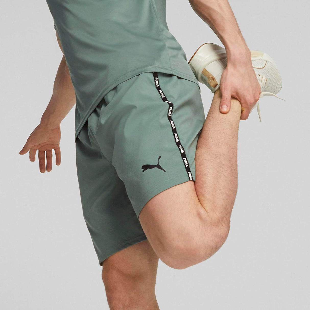 Puma Mens Fit Taped 7in Woven Short Grn