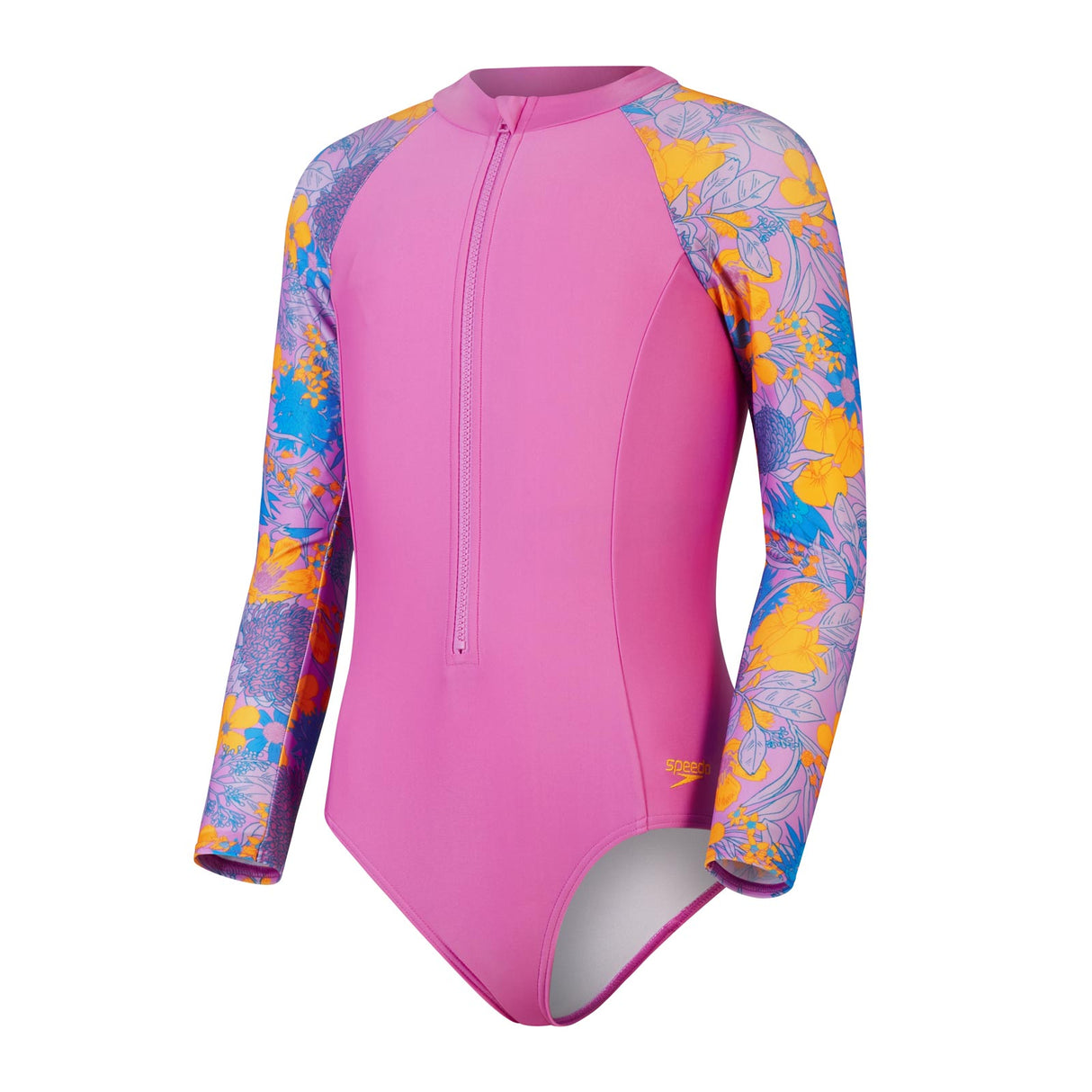 Speedo Girls Long Sleeve Swimsuit Purple