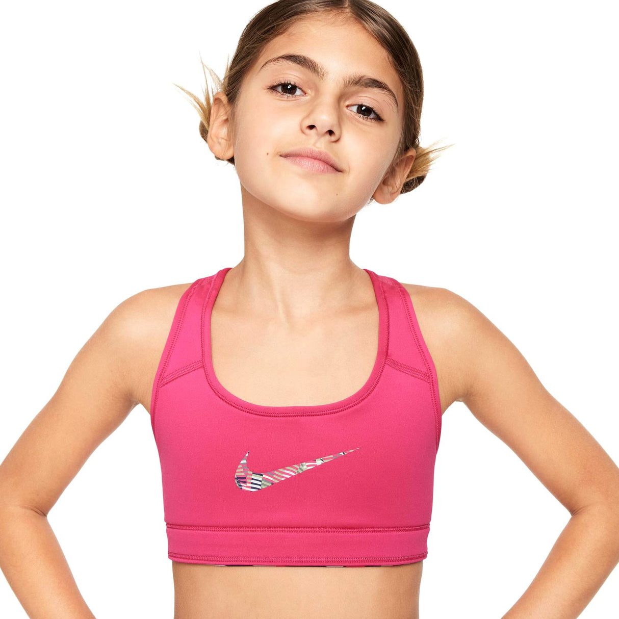Nike Girls Swoosh REV Sport Aop Bra Pink