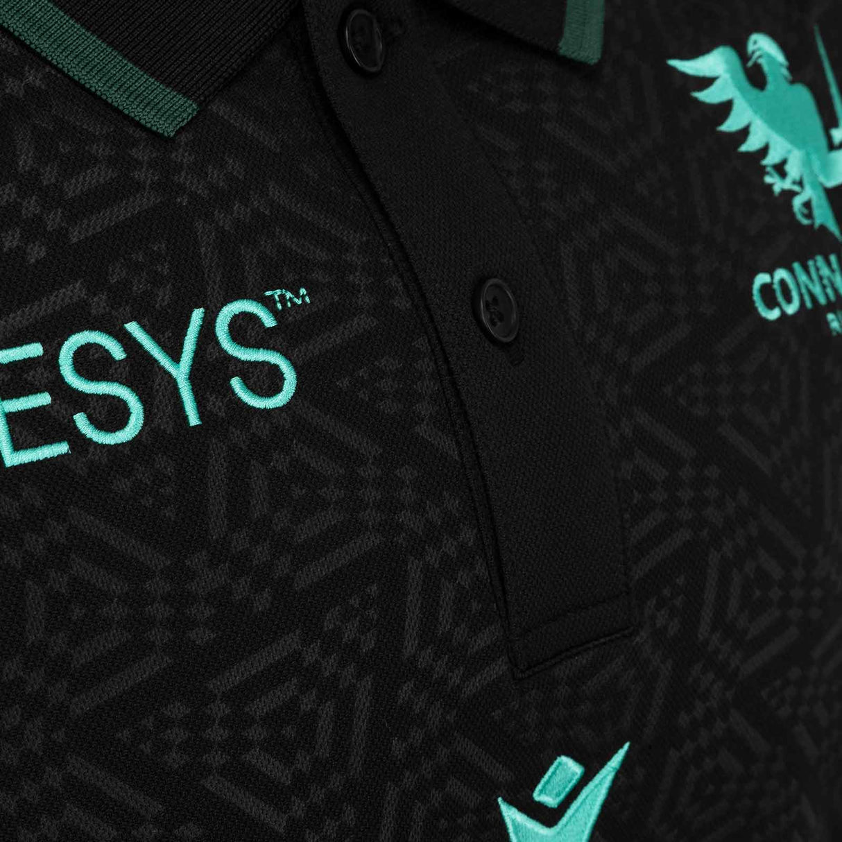 Macron Connacht 25 Travel Polo Black