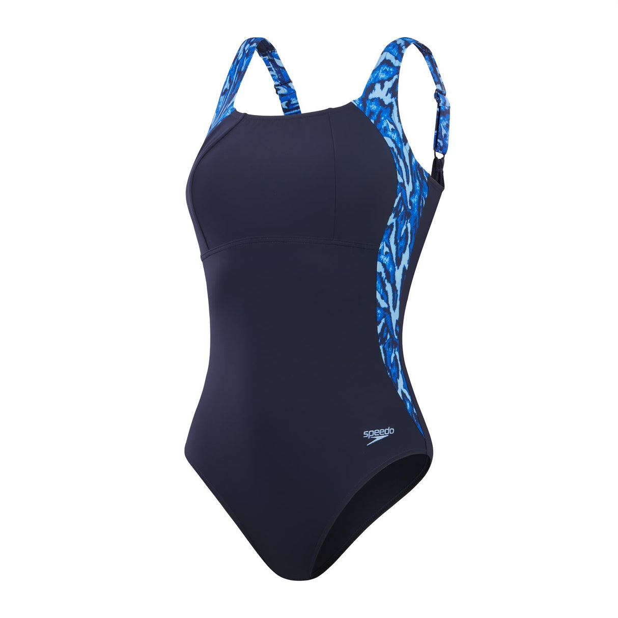 Speedo W Shape LunaLustre Prntd 1PC Blue