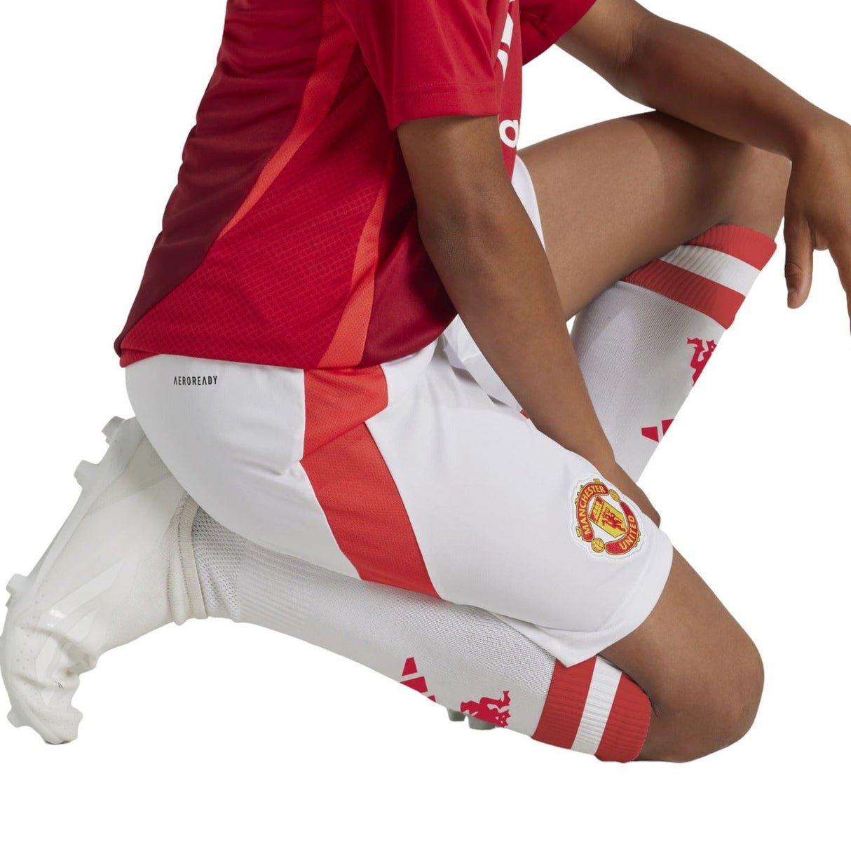 adidas Man Utd 24 Kids Home Shorts Red