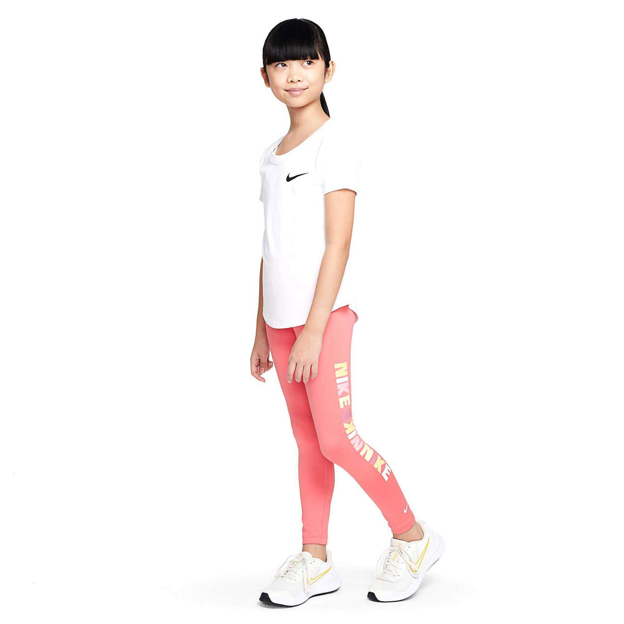 Nike Girls DF One Logo Print Tight Pnk