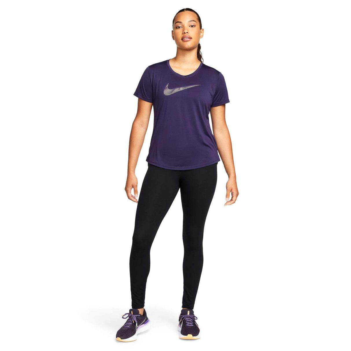 Nike Wmns NK DF Swoosh HBR SS Top Purple