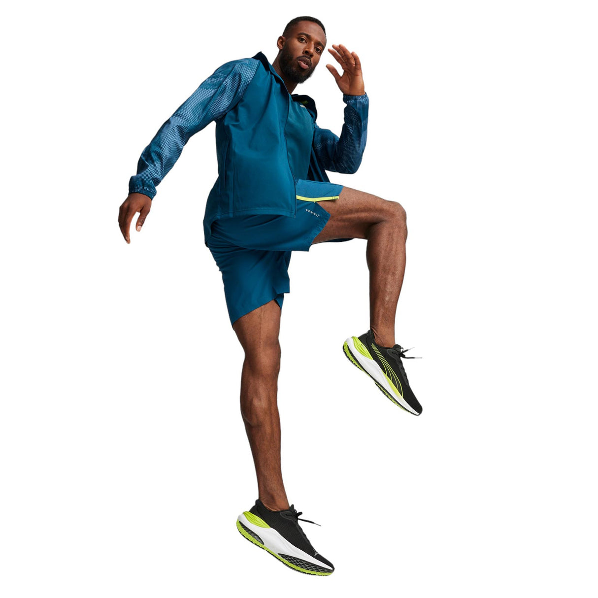 Puma Mens Run Favorite AOP Wvn Jackt Blu