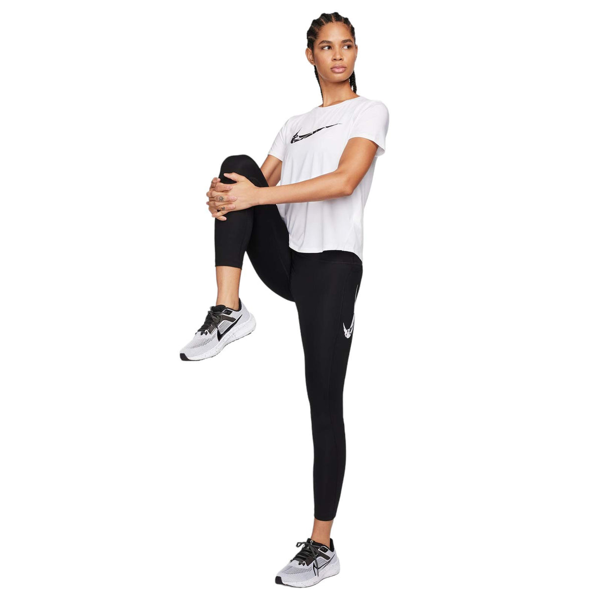 Nike Wmns One Swoosh HBR DF SS Top White