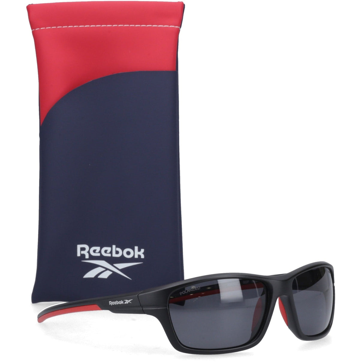Reebok Unisex Reebok Score Polarised Black/Red Wrap Sunglasses RBK5027 002P Matt Black/Red