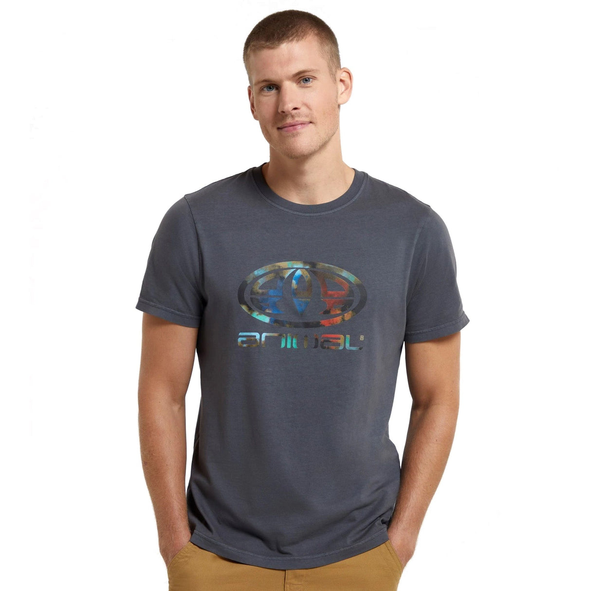 Animal Mens Jacob Organic T-Shirt Dark Grey