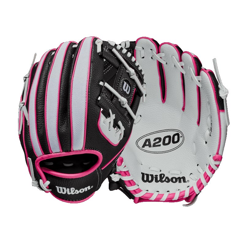 Wilson A200 Baseball Glove-Wht/Blk/Pink
