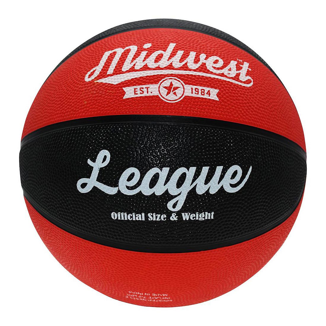 Midwest League Basketball Size 5 Blk/Red